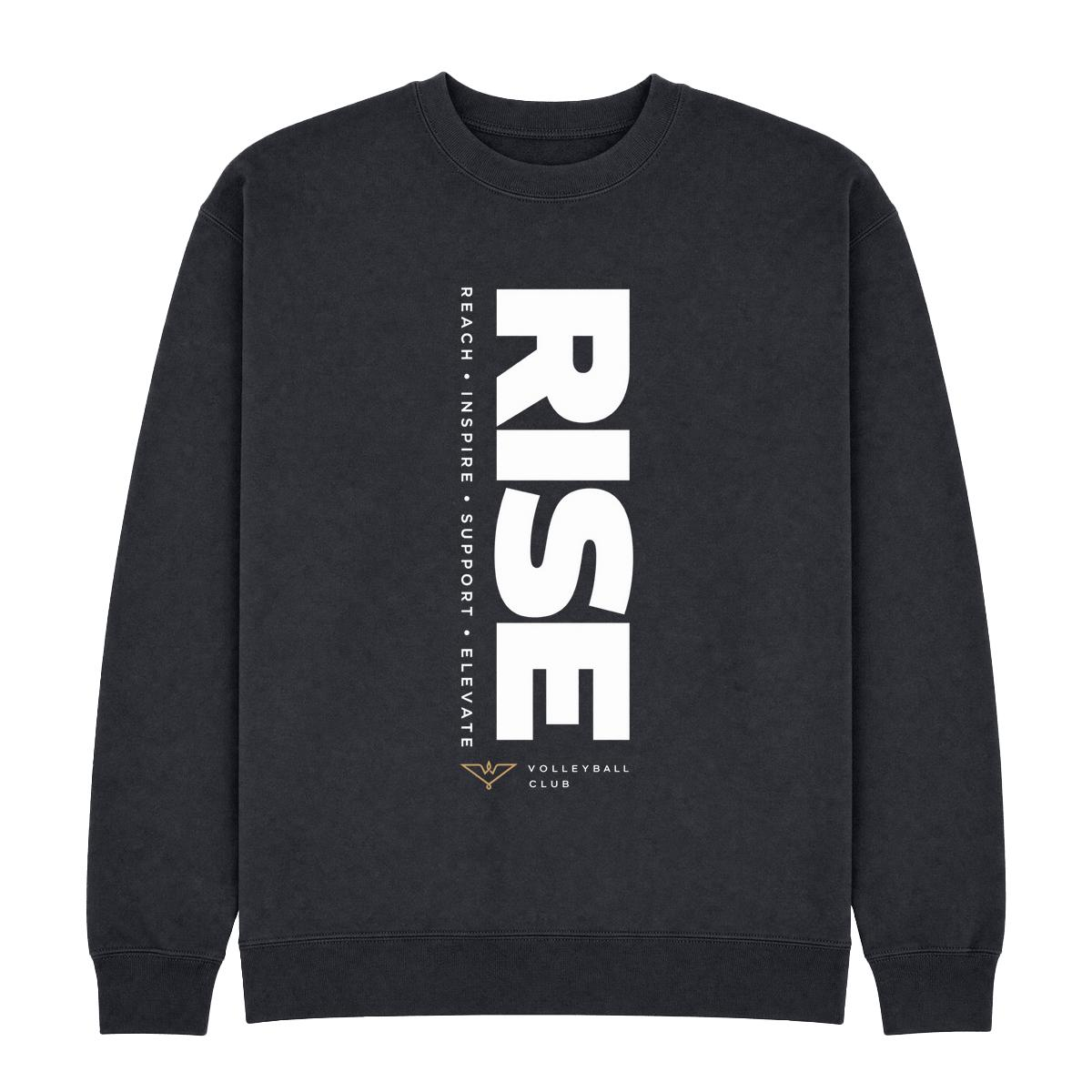 RISE Vertical Motto Crewneck – Black