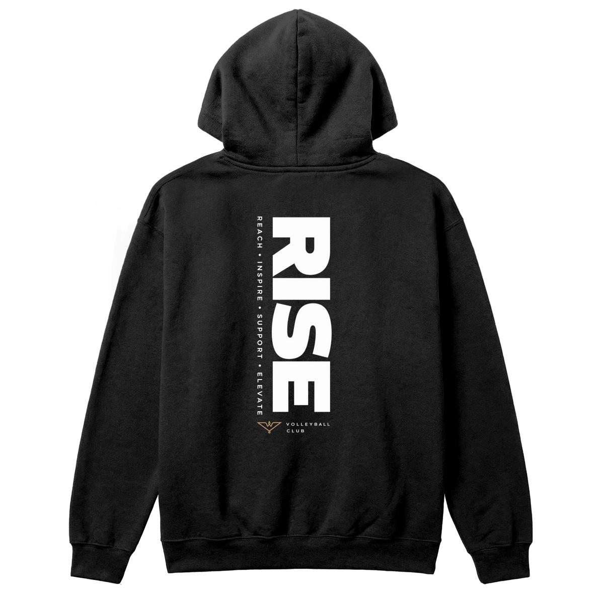 RISE Vertical Motto Hoodie – Black